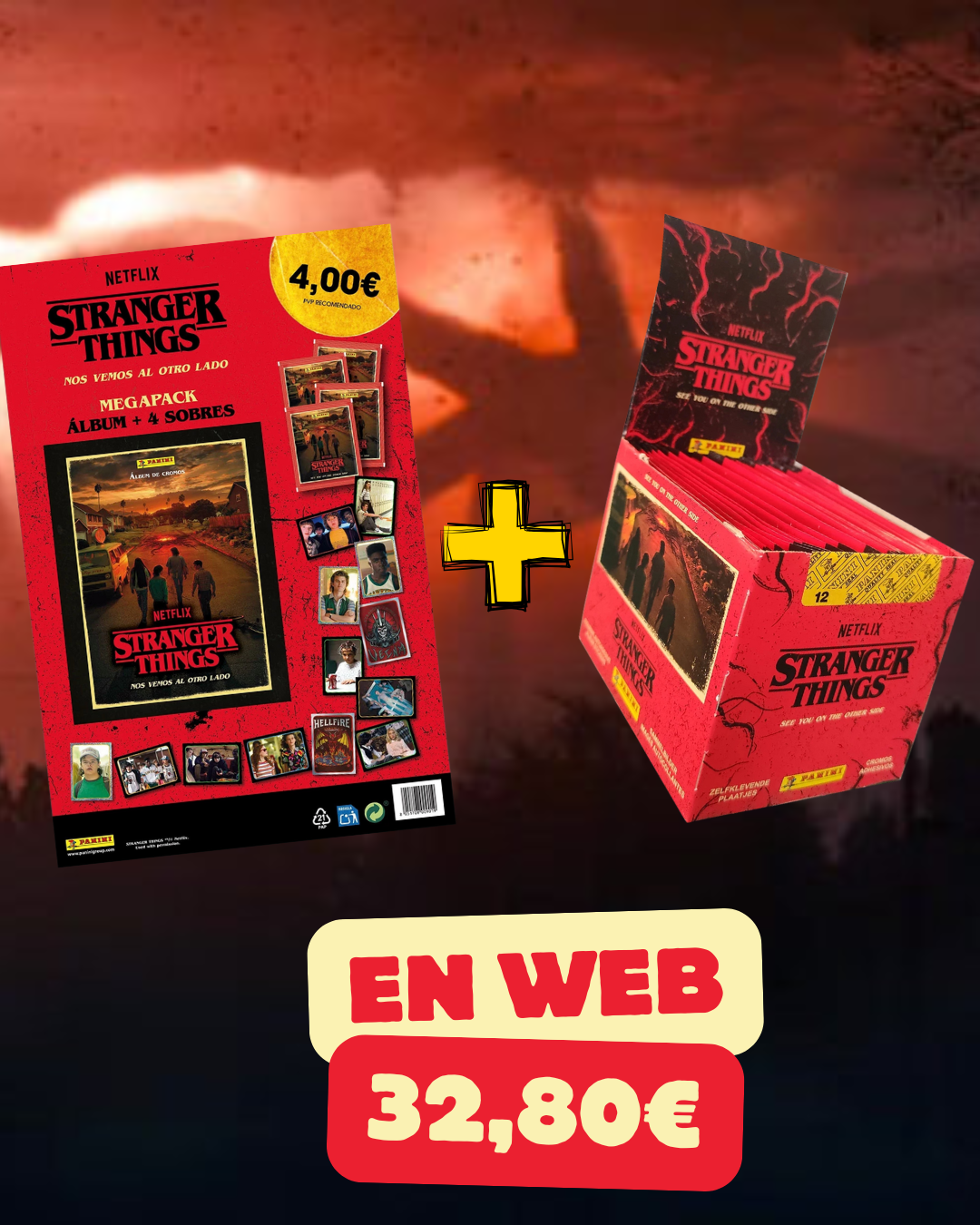 Álbum Stranger Things  (Álbum + 4 Sobres)+ Caja 36 Sobres - Panini Cromos