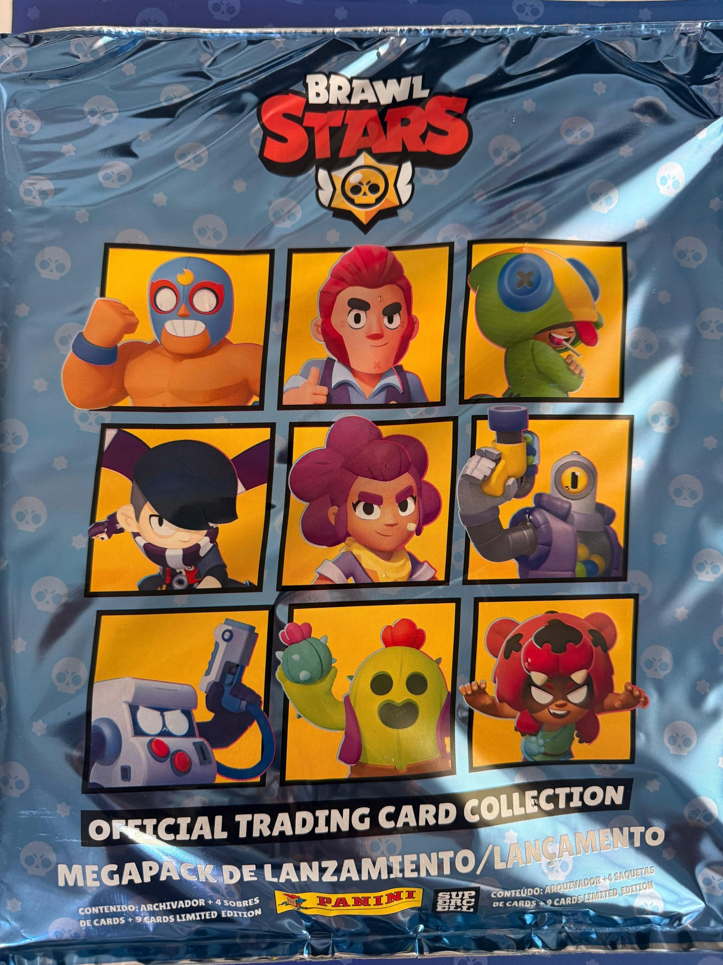 Cartón (Archivador + 4 Sobres + 9 C.E) Brawl Stars de Panini Cromos